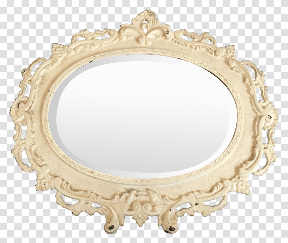 Antique Large Cast Iron Ornate Vanity Mirror Rowland Insurance, Oval, Bracelet, Jewelry, Accessories Transparent Png