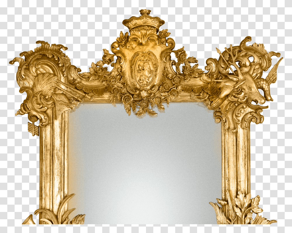 Antique Mirror French Gilded Wood Mirror Circa 1880 Antique, Cross, Gold, Gate Transparent Png