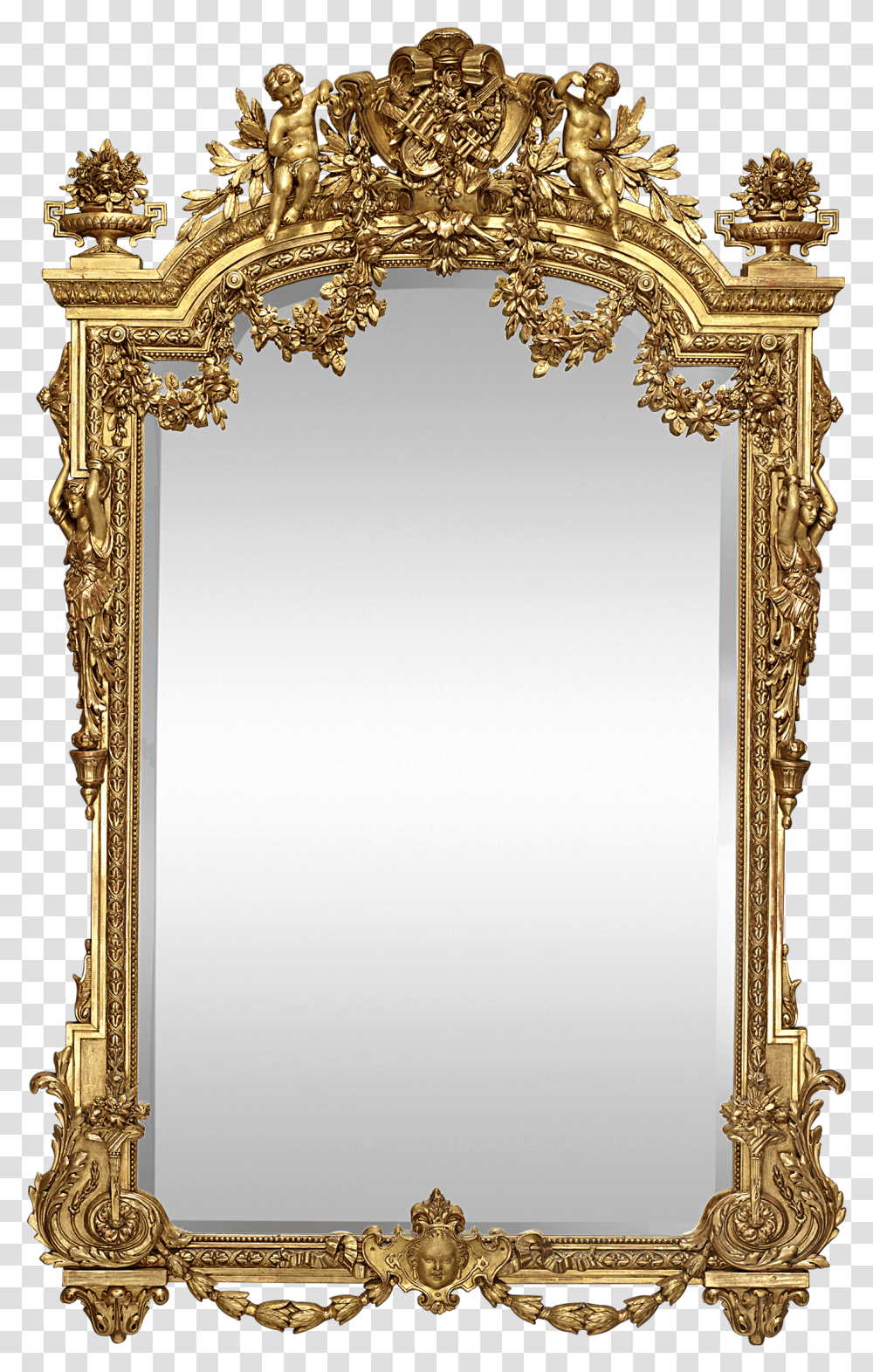 Antique Mirror Gold Napoleon Mirrors, Gate, Cross Transparent Png