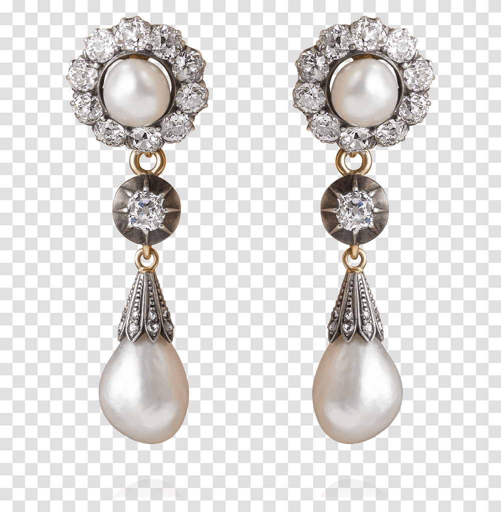 Antique Pearl And Diamond Drop Earrings, Accessories, Accessory, Jewelry Transparent Png