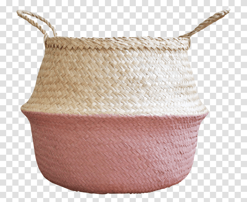 Antique Pink Basket Storage Basket, Diaper, Pottery, Woven Transparent Png