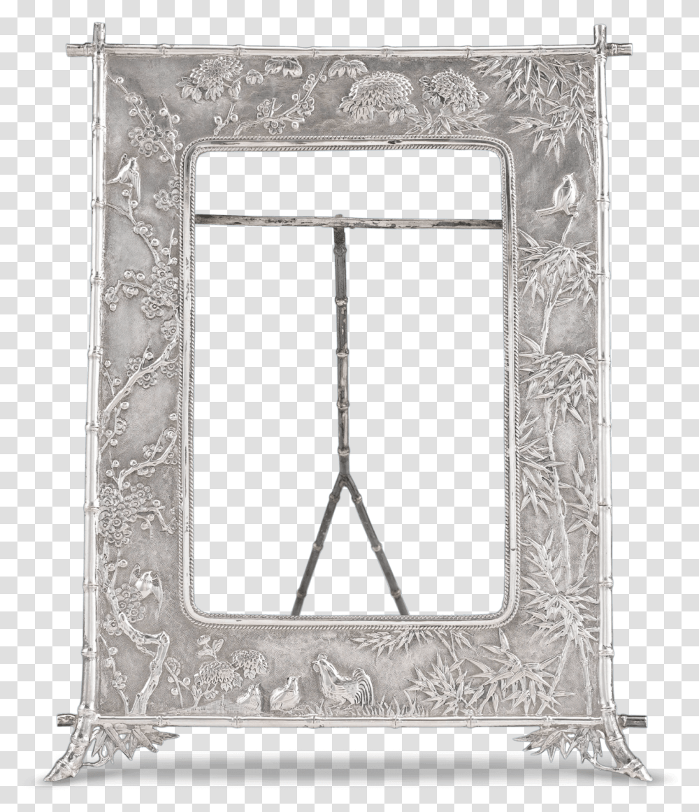 Antique Silver Frame Metal, Rug, Mirror, Pattern, Building Transparent Png