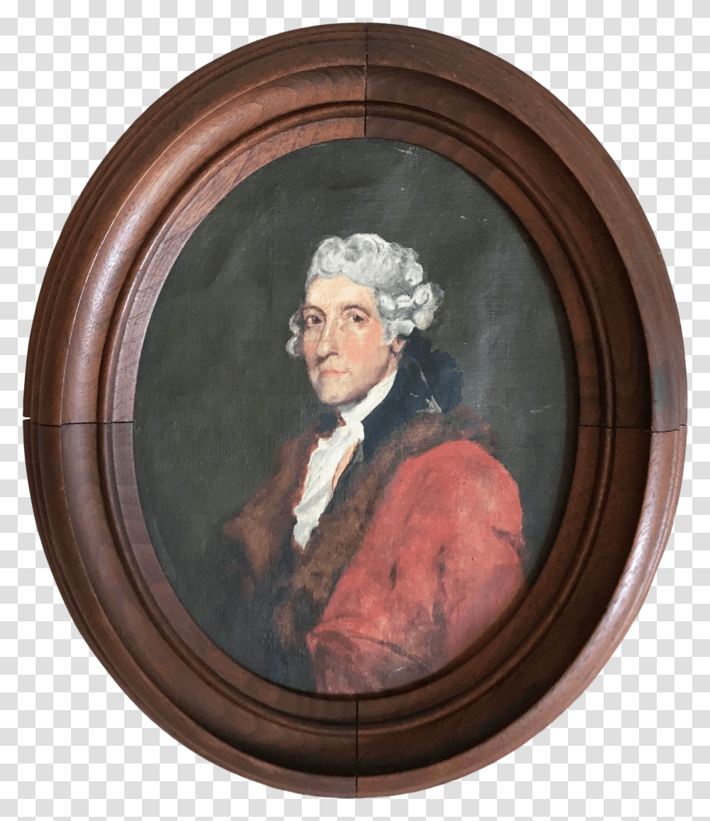 Antique Thomas Jefferson Oval Oil Portrait Gentleman Transparent Png