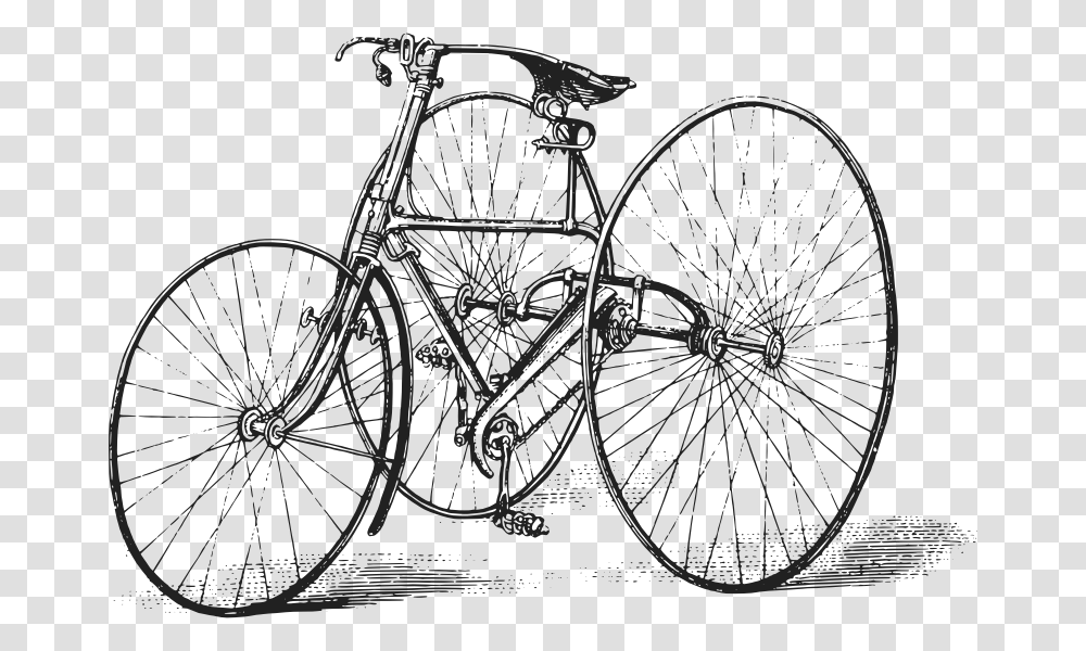 Antique Tricycle Clipart Bicycle Wheel, Vehicle, Transportation, Bike, Machine Transparent Png