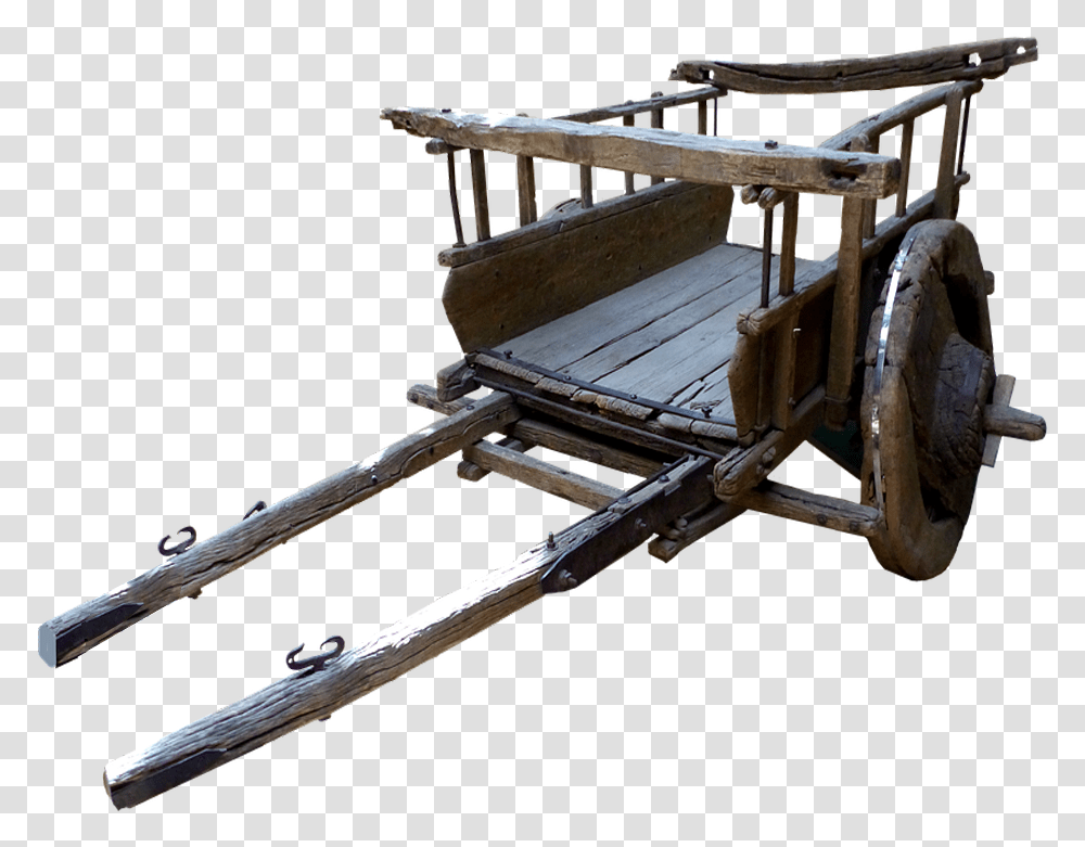 Antique Wooden Cart Jinrikisha, Sled, Vehicle, Transportation, Wheel Transparent Png