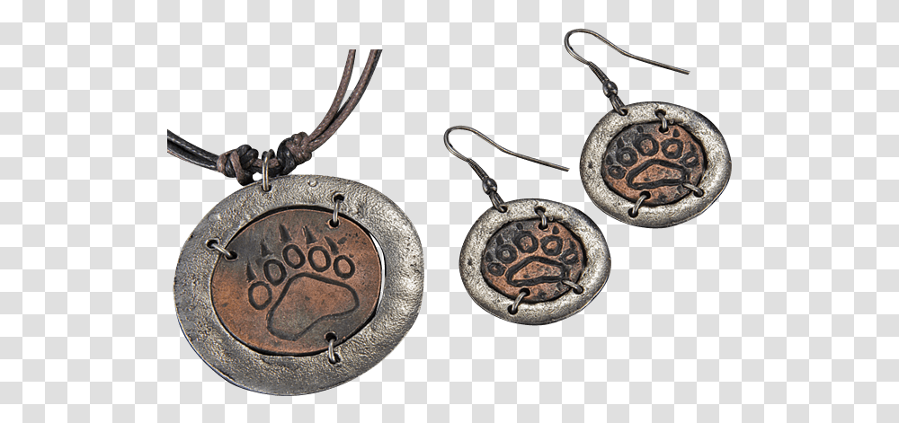 Antiqued Bear Claw Jewelry Set Locket, Pendant, Accessories, Accessory Transparent Png