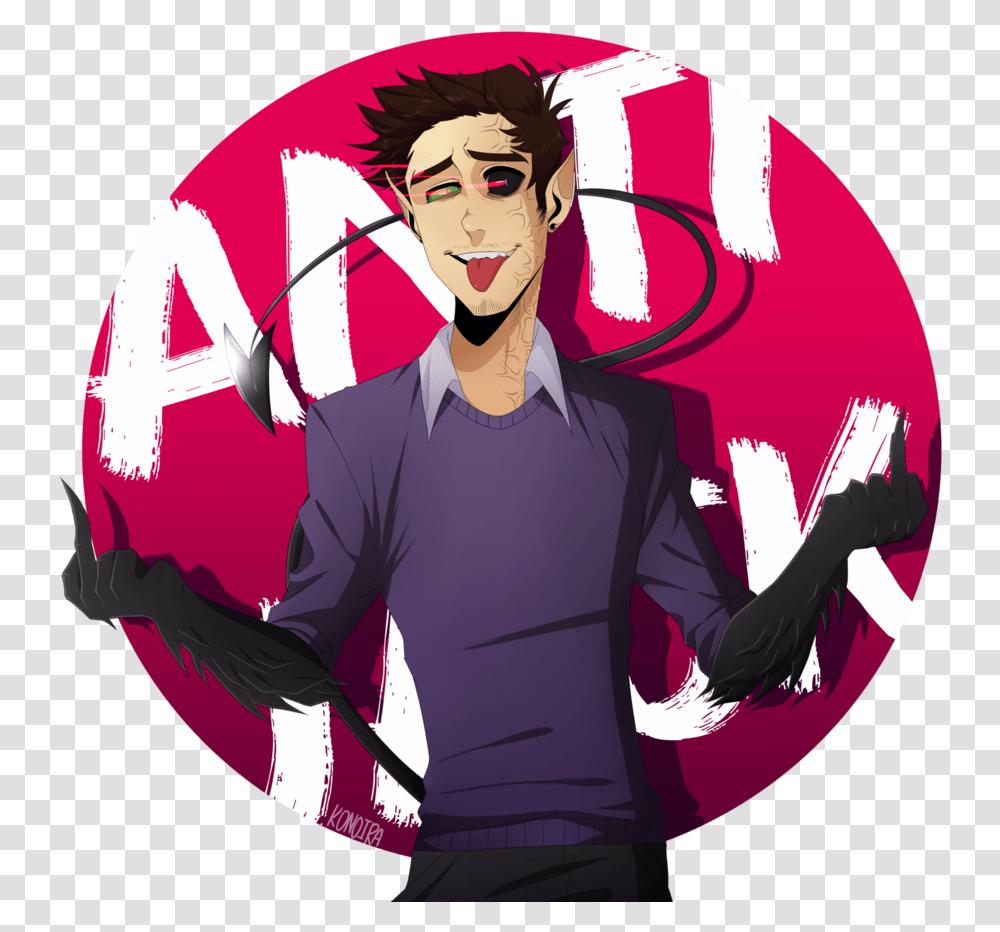 Antisepticeye Drawing Demon Darkiplier X Male Reader X Antisepticeye, Person, Sleeve, People Transparent Png