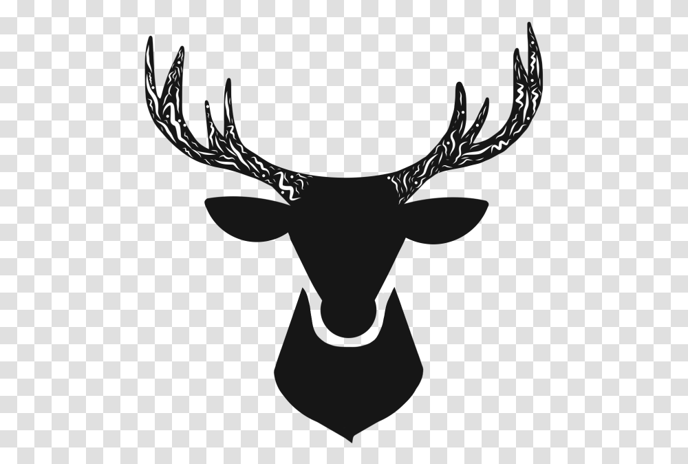 Antler, Stencil, Emblem, Silhouette Transparent Png