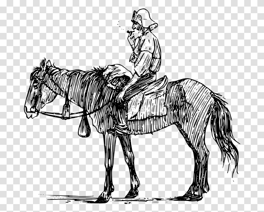 Ants Clipart Black And White Man On Horseback Drawing, Gray, World Of Warcraft Transparent Png