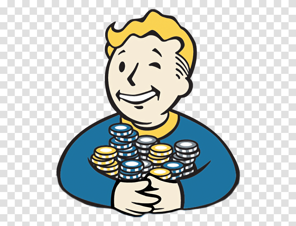 Anyone Got An Hd Pic Of Vaultboy Holding Caps From The New Fallout New Vegas Vault Boy Icon, Gambling, Game, Face Transparent Png