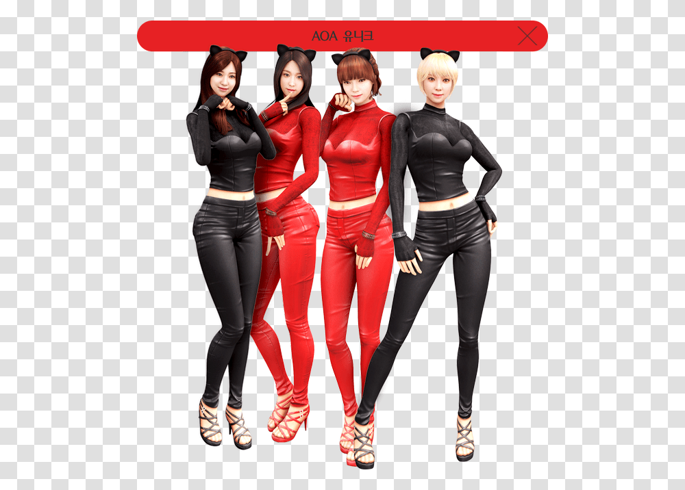 Aoa Like A Cat Red Download Aoa Like A Cat Outfit, Person, Human, Spandex, Latex Clothing Transparent Png