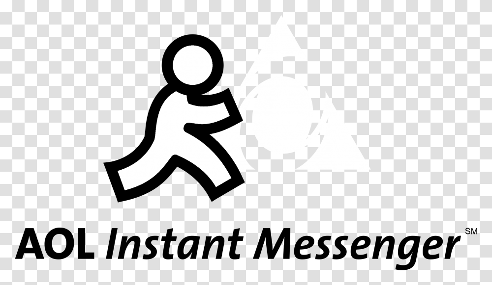 Aol Instant Messenger Logo Black And White Aol Instant Messenger, Sport, Sports, Stencil, Martial Arts Transparent Png