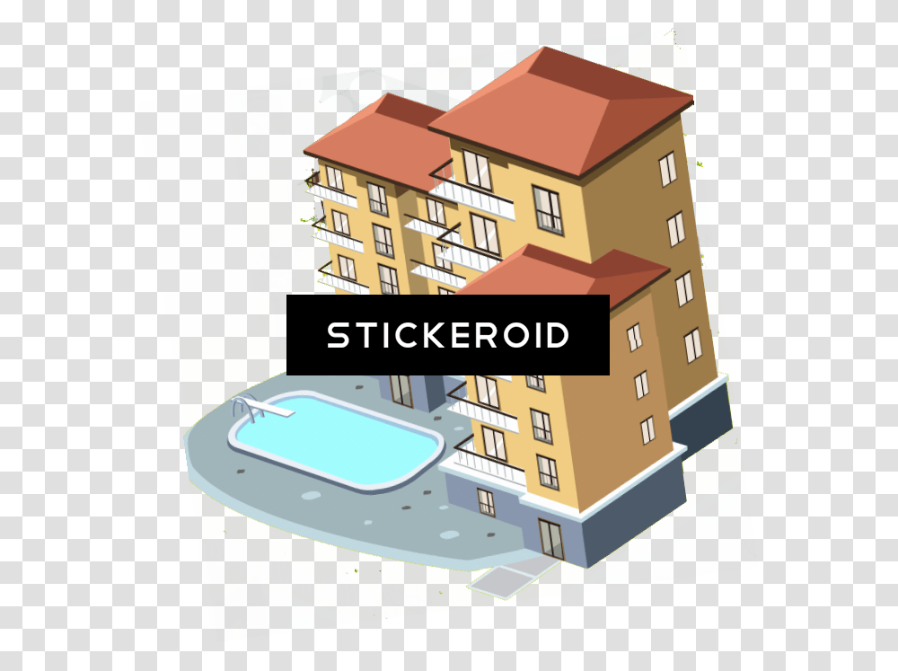 Apartment Clipart, Neighborhood, Urban, Building, Advertisement Transparent Png