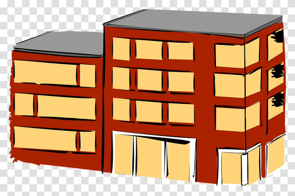 Apartment Complex Clipart Flat, Furniture, Cabinet, Scoreboard, Urban Transparent Png