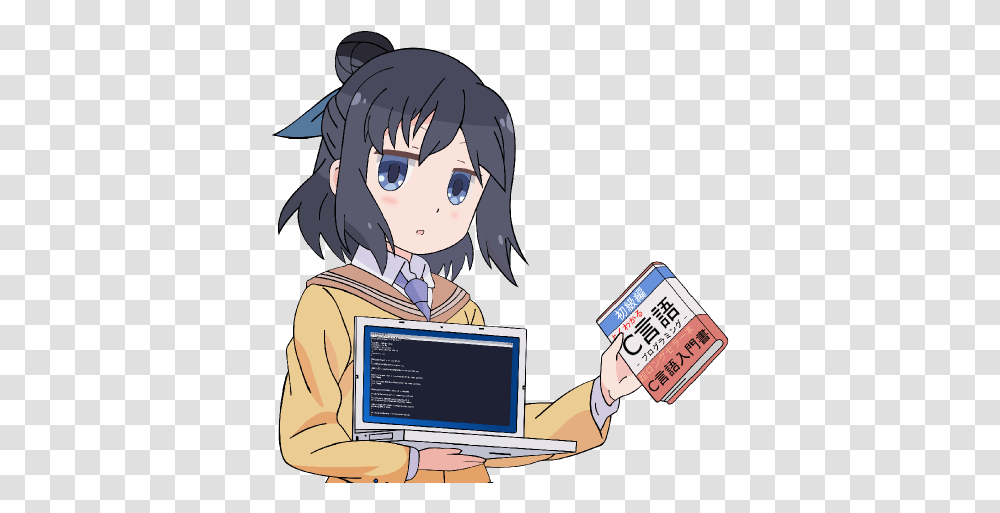 Apartmentlist Chica Anime En Computadora, Text, Person, Human, Laptop Transparent Png
