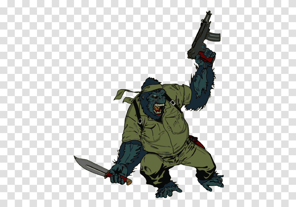 Ape Soldier Clipart, Ninja, Person, Human, Paintball Transparent Png
