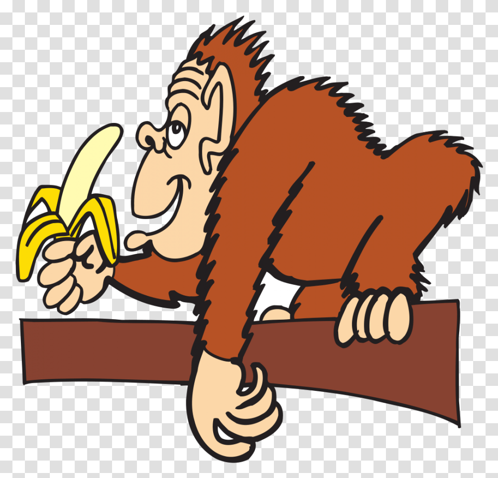 Ape With A Banana Svg Clip Art For Monkey Eating Banana Animated Gif, Rodent, Mammal, Animal, Beaver Transparent Png