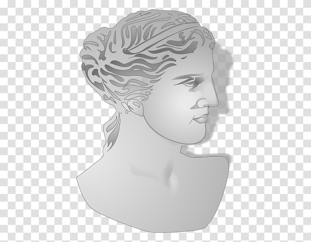 Aphrodite Bust Greek Goddess Love Beauty Venus De Milo, Head, Face, Drawing Transparent Png