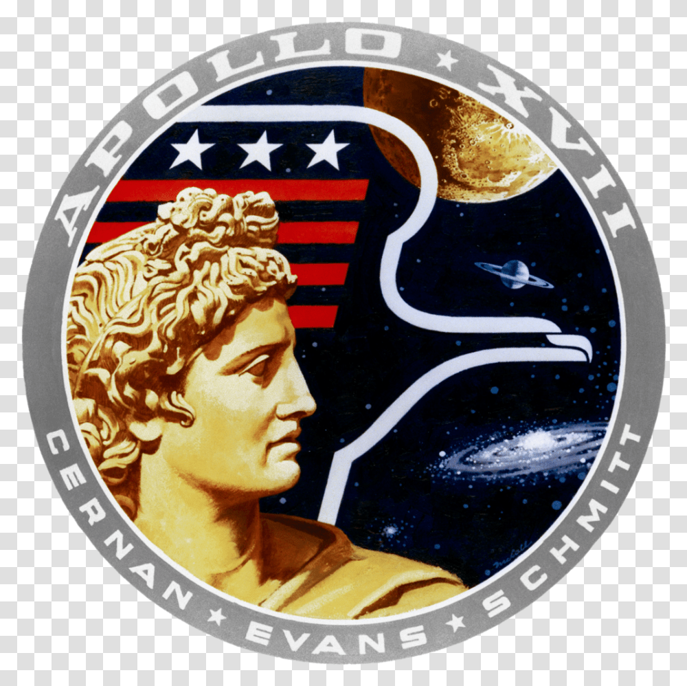 Apollo 17 Insignia Apollo 17 Mission Patch, Logo, Trademark, Person Transparent Png