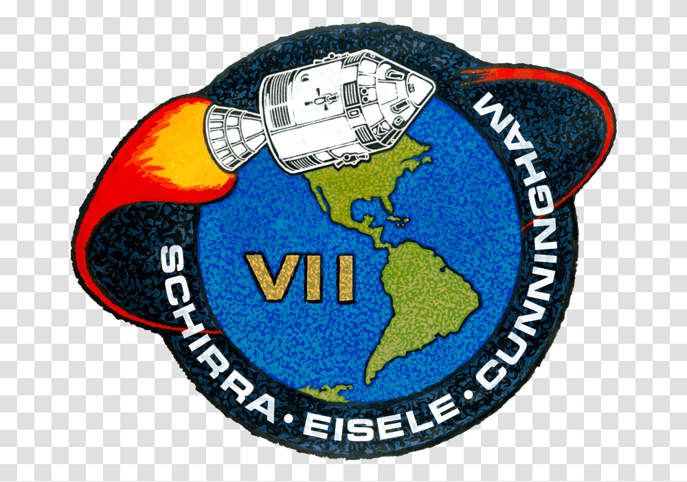 Apollo 7 Mission Patch Nasa Apollo Program Litrato Kennedy Space Center, Logo, Symbol, Astronomy, Outer Space Transparent Png