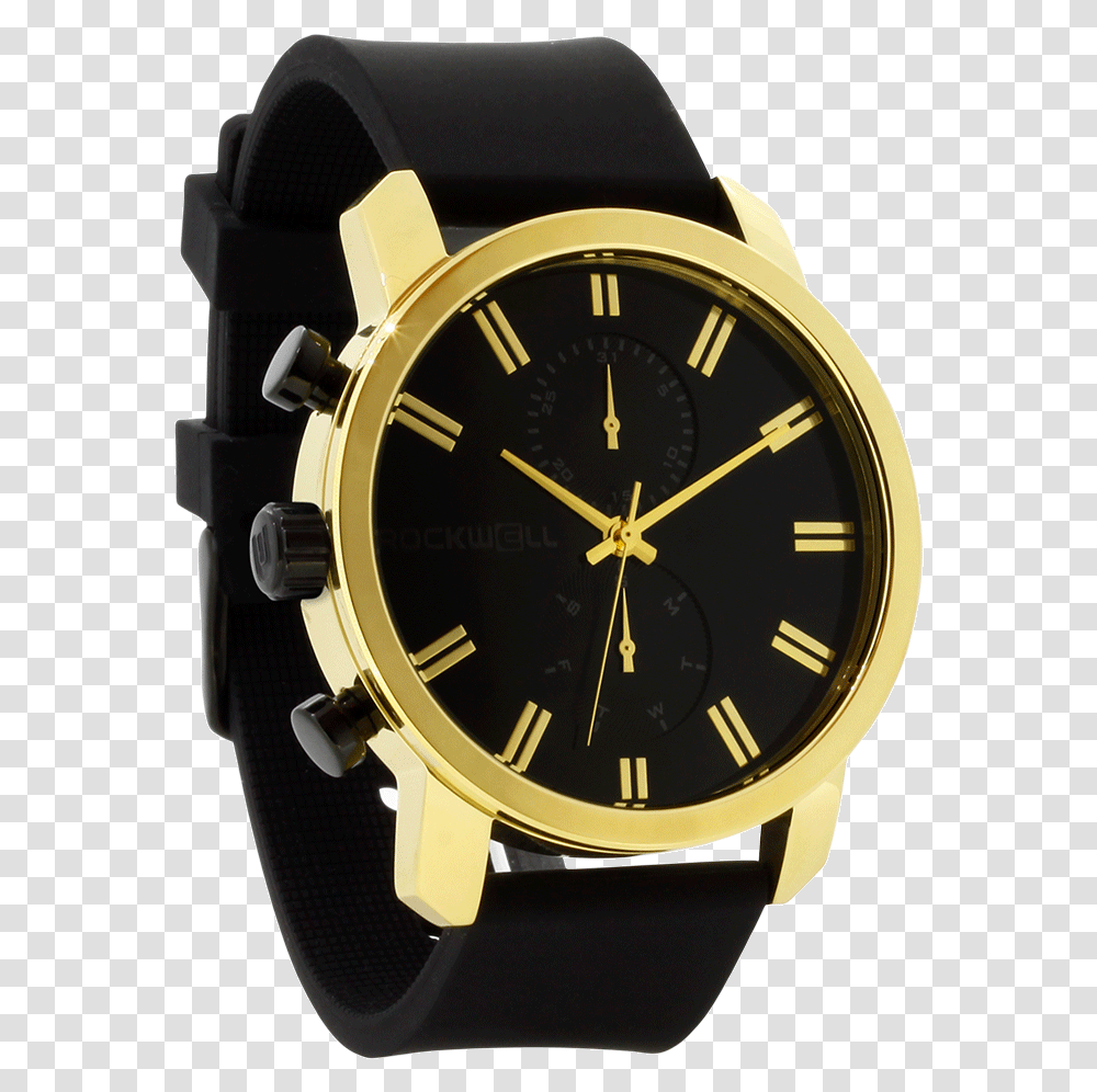 Apollo Black And Gold Watch, Wristwatch, Analog Clock Transparent Png