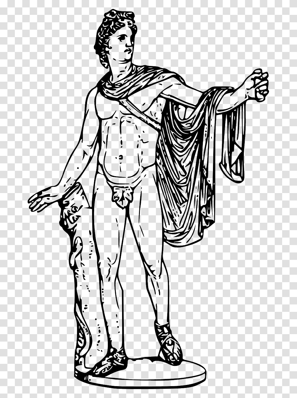 Apollo Black And White, Person, Human, Drawing Transparent Png