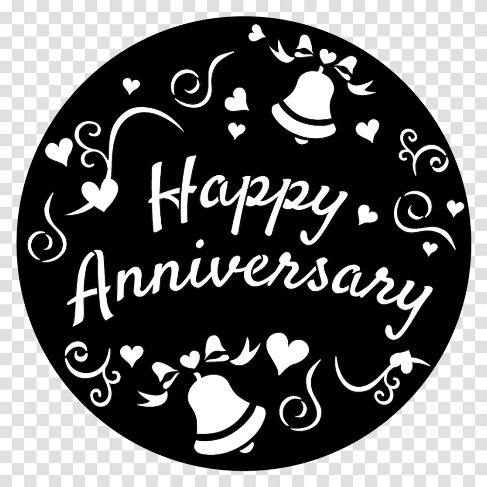 Apollo Happy Anniversary Bells Happy Anniversary Black And White Clipart, Calligraphy, Handwriting, Alphabet Transparent Png