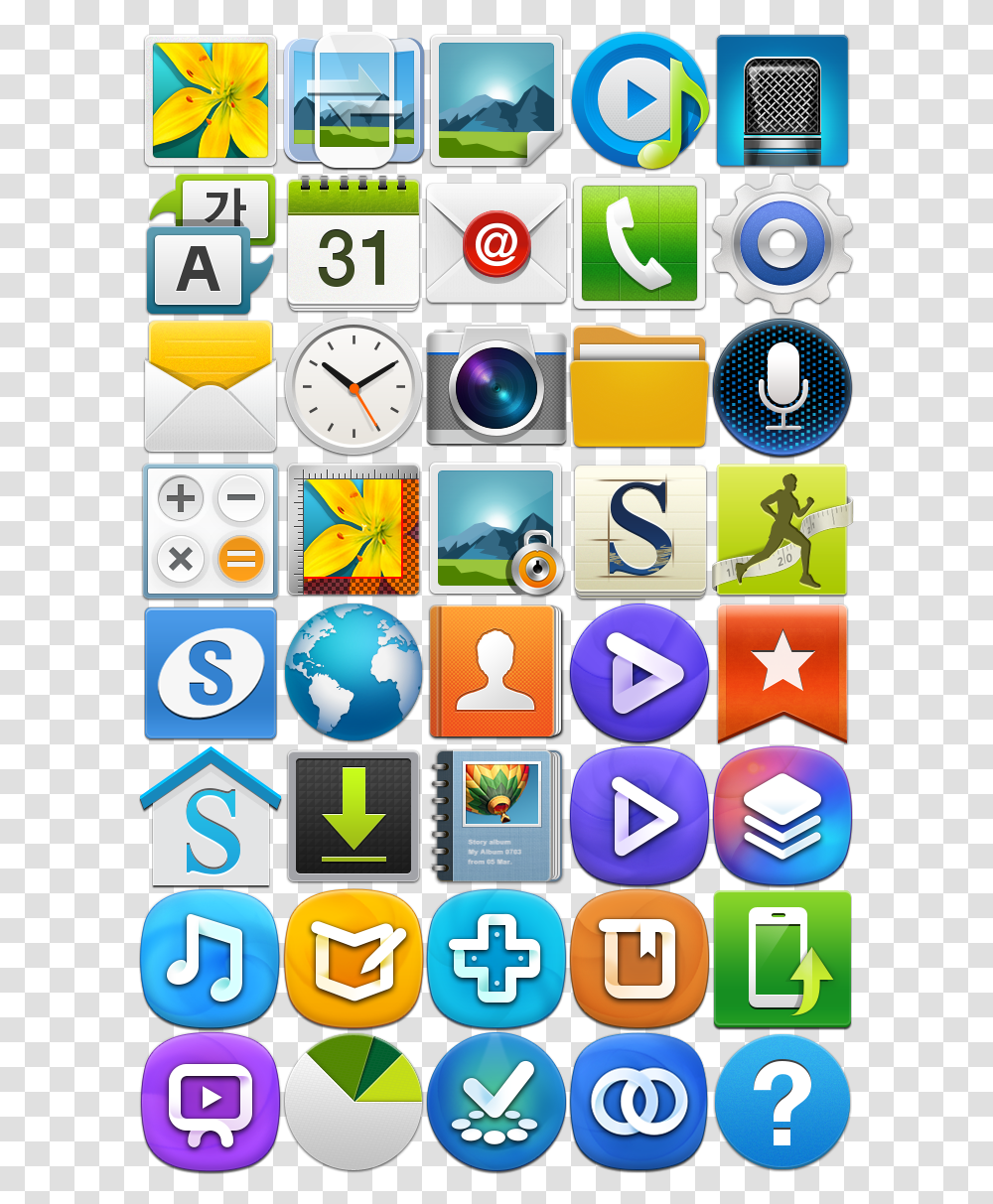 App Icons Samsung Image With No Samsung Galaxy S Icons, Text, Number, Symbol, Alphabet Transparent Png