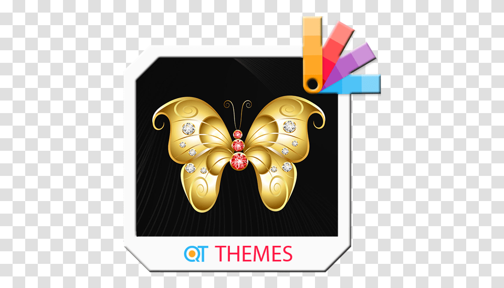 App Insights Gold Butterfly Xperia Themea Apptopia Ilage Beautiful Girl Xperia, Art, Graphics, Treasure, Floral Design Transparent Png