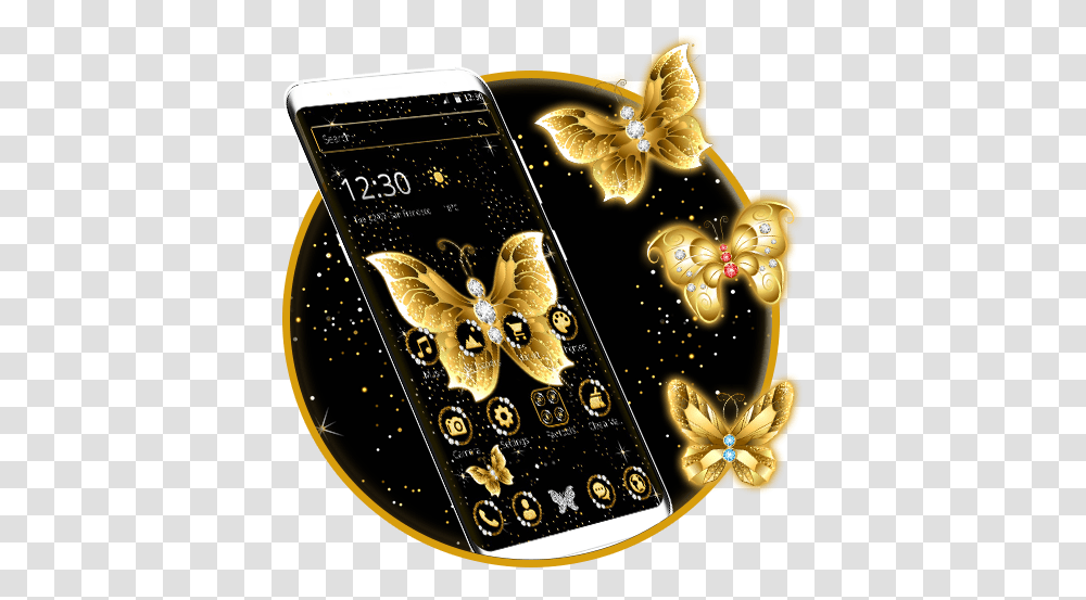 App Insights Golden Butterfly Apptopia Smartphone, Bottle, Label, Text, Necklace Transparent Png
