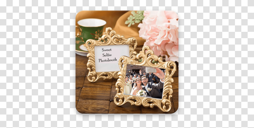 App Insights Sweet Selfie Photobooth Apptopia Fashioncraft Gold Baroque Style Frame Favor, Person, Text, Collage, Poster Transparent Png