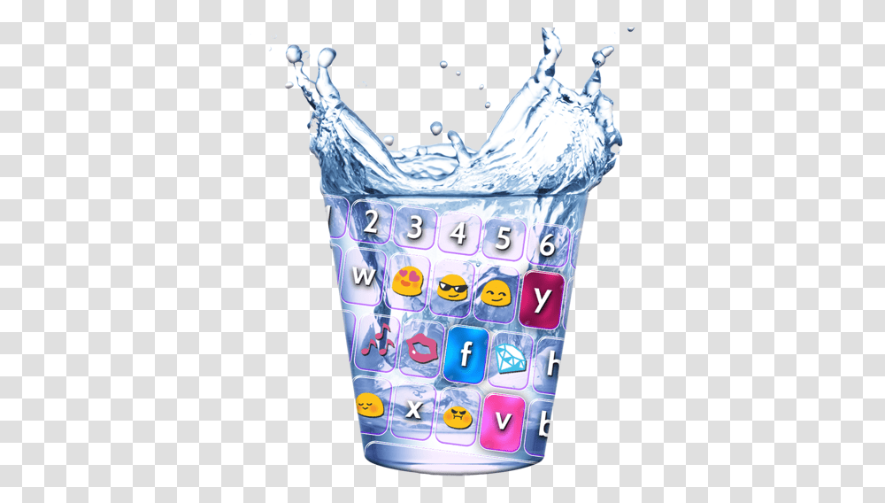 App Insights Water Glass Keyboard And Emoji Apptopia Water Glass Splash, Outdoors, Nature, Plant, Diaper Transparent Png