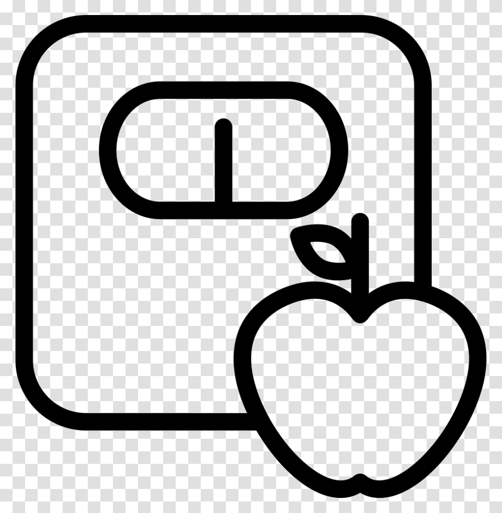 Apple And A Scale Outlines Diet Icon, Plant, Food, Fruit Transparent Png