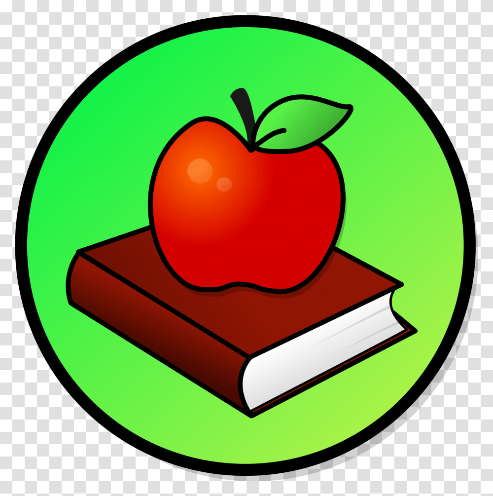 Apple And Book Apple With Books Clipart, Plant, Text, Word, Vegetable Transparent Png