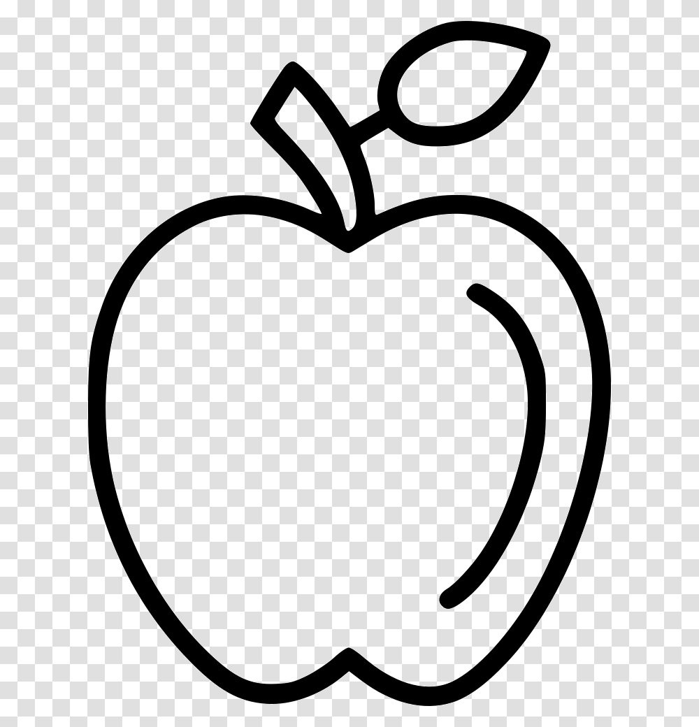 Apple And Books Clipart Apple Drawing, Plant, Fruit, Food, Stencil Transparent Png