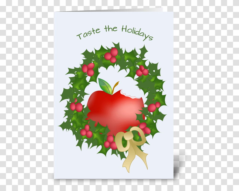 Apple And Wreath Greeting Card, Floral Design, Pattern Transparent Png