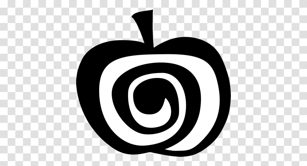Apple Art Design Black Swirl Images - Free Charing Cross Tube Station, Plant, Rug, Fruit, Food Transparent Png