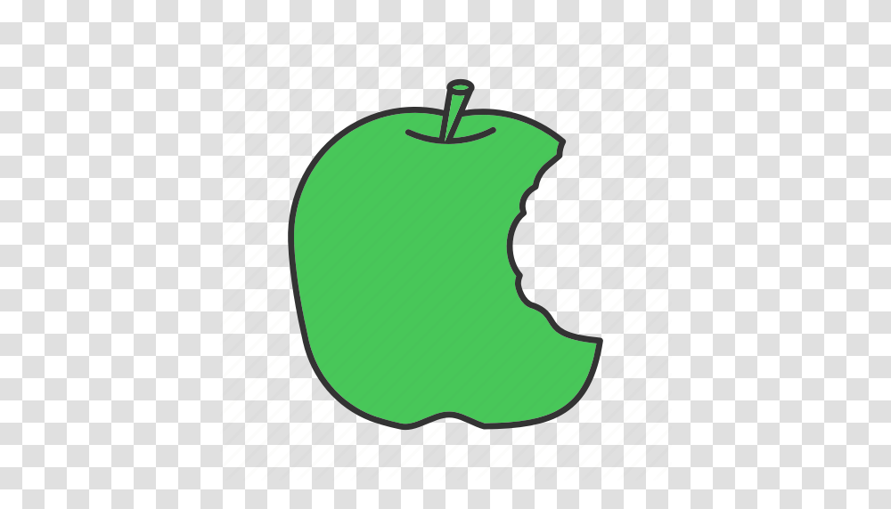 Apple Bitten Food Fresh Fruit Natural Organic Icon, Plant, Label, Outdoors Transparent Png