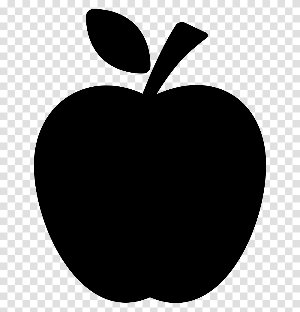 Apple Black Silhouette With A Leaf Bomba Com Fundo Transparente, Plant, Fruit, Food Transparent Png