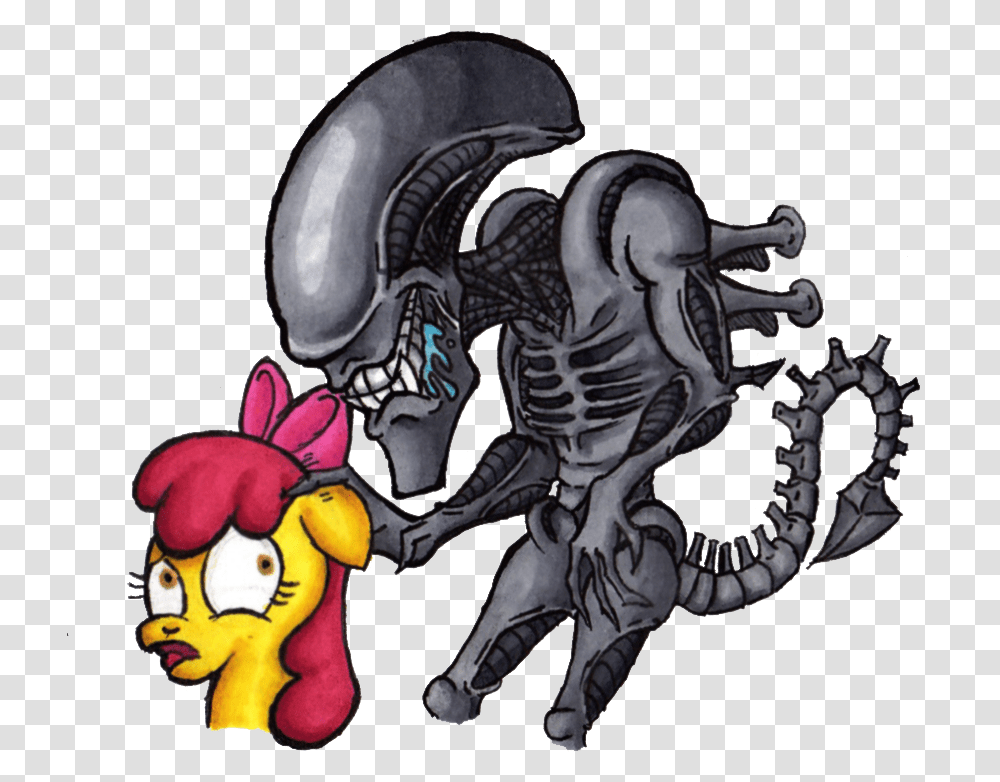 Apple Bloom Artist Cartoon Xenomorph Alien, Symbol, Skeleton, Emblem Transparent Png