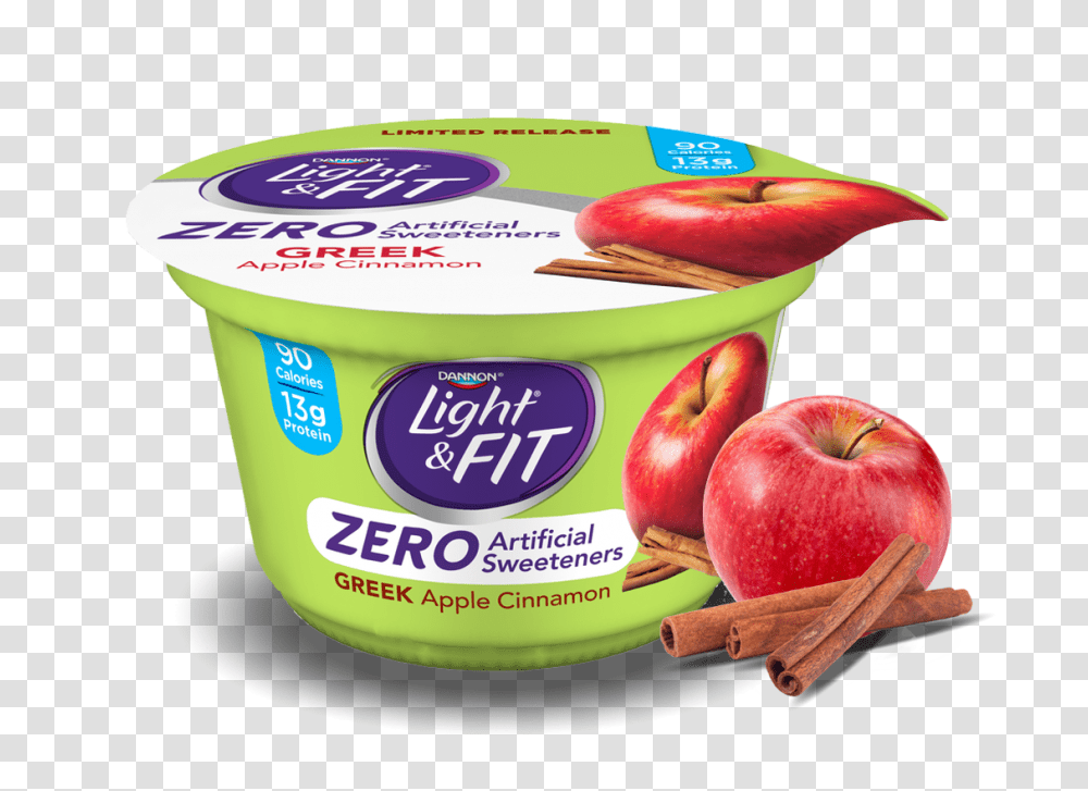 Apple Cinnamon With Zero Artificial Sweeteners Light, Fruit, Plant, Food, Yogurt Transparent Png