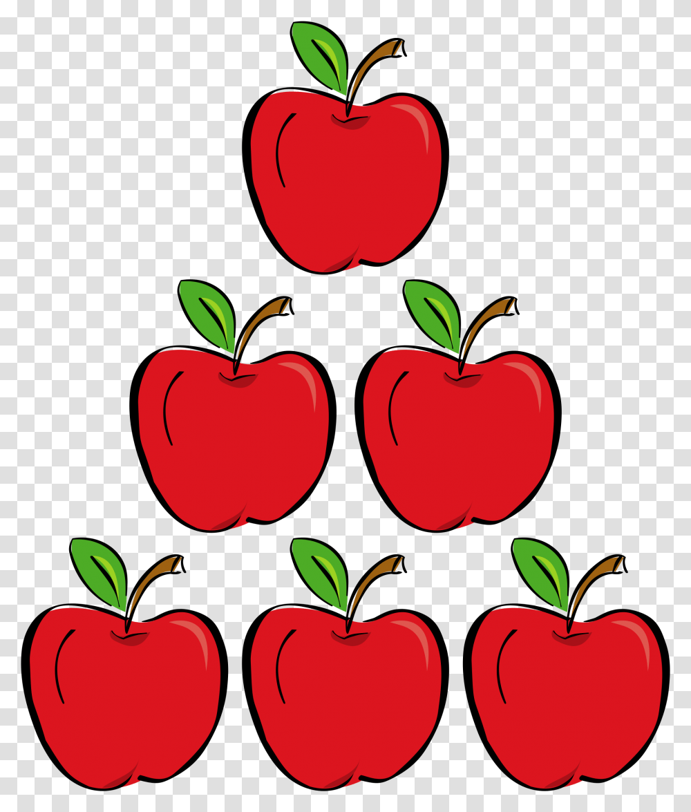 Apple Clipart Apple Clipart Six Apples Cartoon, Plant, Fruit Transparent Png