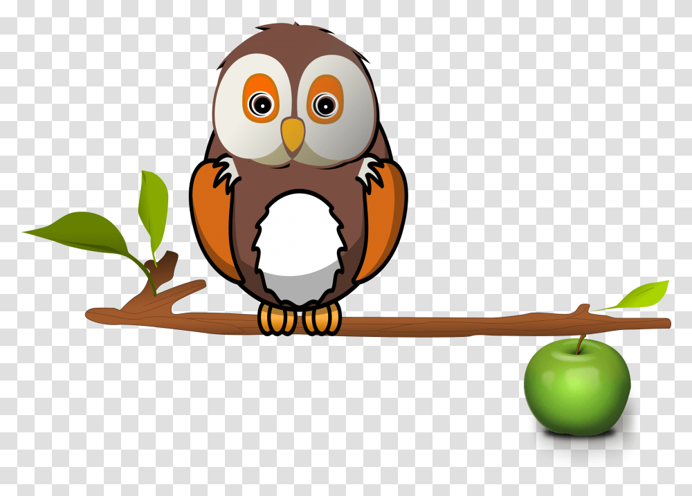 Apple Clipart Owl, Bird, Animal, Plant, Fruit Transparent Png