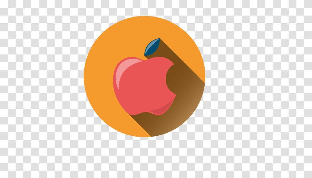 Apple Drop Shadow Circle Icon, Plant, Fruit, Food, Peach Transparent Png