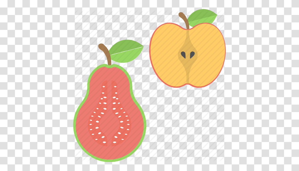 Apple Fruits Guava Half Of Apple Half Of Guava Icon, Plant, Food, Pear Transparent Png