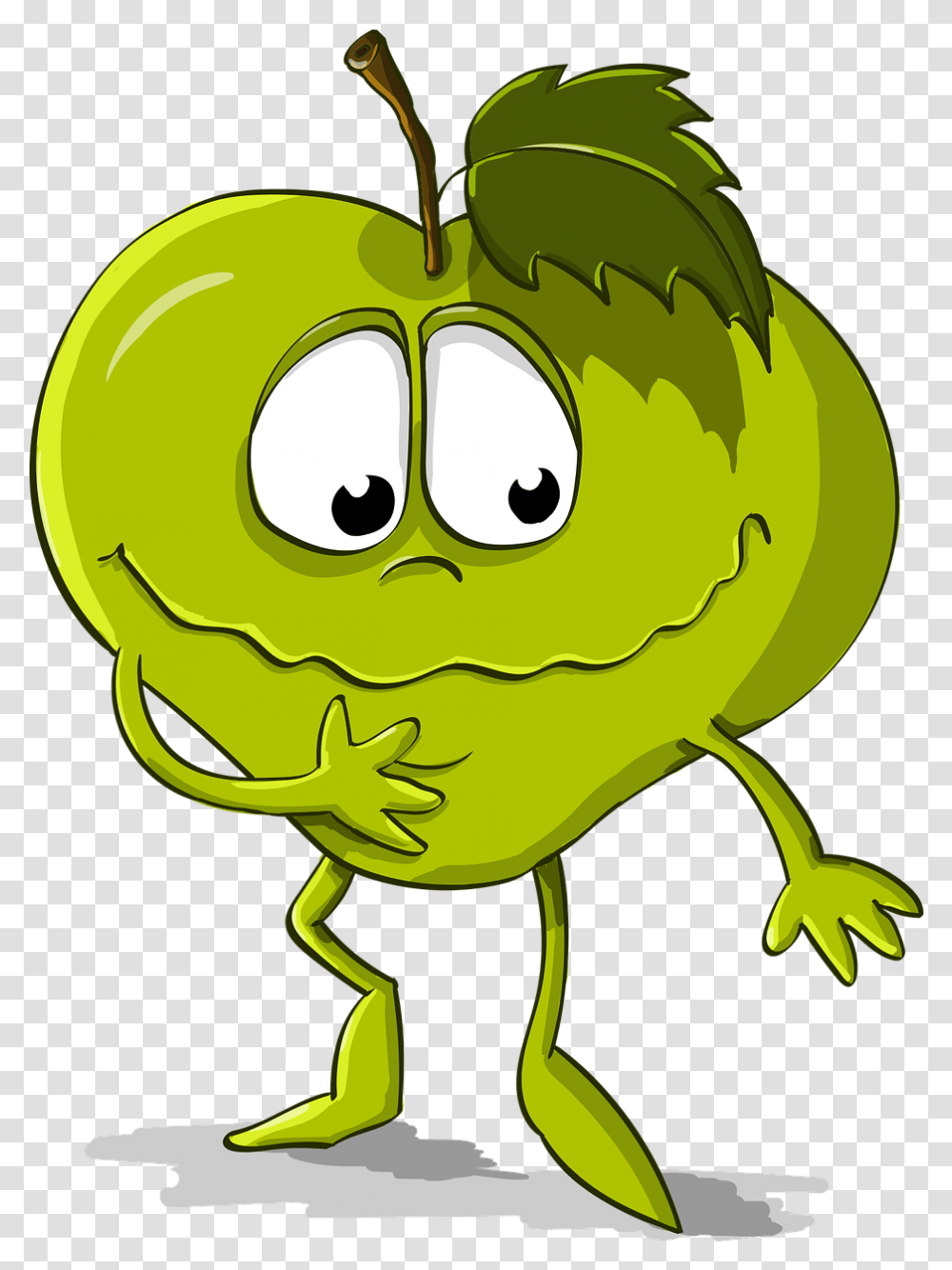Apple Funny Smile Free Vector Graphic On Pixabay Leek Joke, Amphibian, Wildlife, Animal, Frog Transparent Png