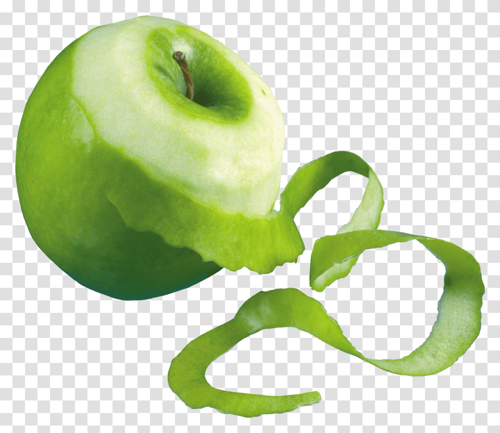 Apple Green Peeled Peeled Apple, Plant, Tennis Ball, Sport, Sports Transparent Png