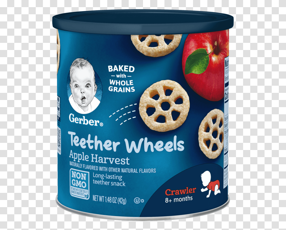 Apple Harvest Teether Wheels Gerber Teething Wheels, Bread, Food, Person, Human Transparent Png
