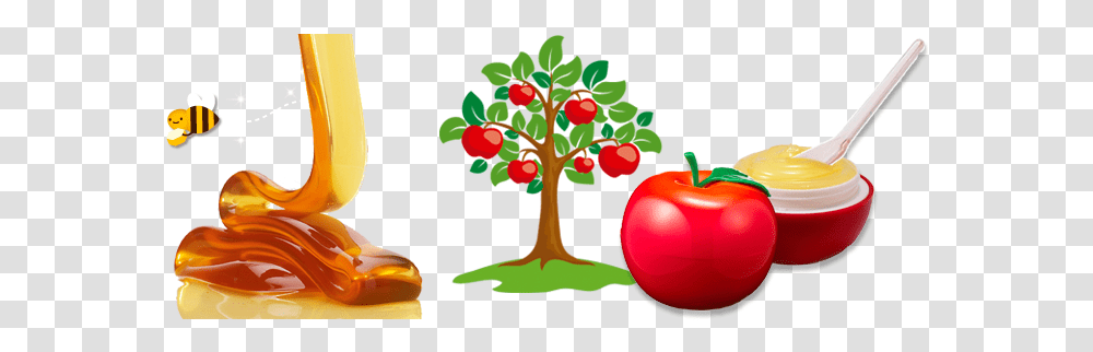 Apple Honey Image Mart Draw Four Season Of Apple Tree, Plant, Fruit, Food, Cherry Transparent Png