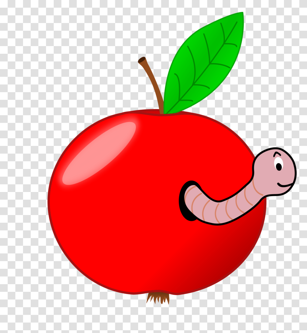Apple In A Worm Clipart Clip Art, Plant, Food, Fruit, Vegetable Transparent Png